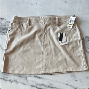 NWT Kensie Tan Vegan Leather Mini Skirt